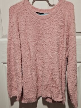 Lane Bryant Blush Pink Fuzzy Crewneck Sweater